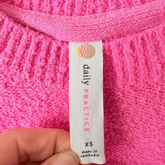 Daily Practice by Anthropologie Long-Sleeve Mini Jumper Sweater Dress Pink Sz XS - Picture 8 of 9